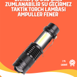 Şarjlı LED El Feneri - 14500 Pil Dahil, 4 Işık Modu, Mini Boy - Vipsepet