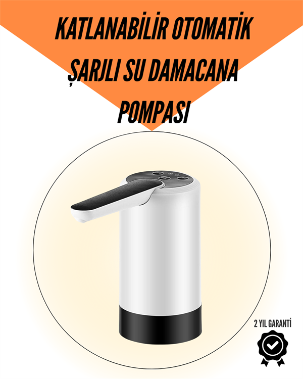 sarjli-su-pompasi-8000mah-cam-damacana-94-428 Taşınabilir Şarjlı Damacana Su Pompası Hijyenik Tasarım - Vipsepet - Görsel 1