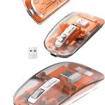 Sessiz Tıklama Çift Modlu Bluetooth Ve Alıcı Şeffaf Mouse Fare - Vipsepet