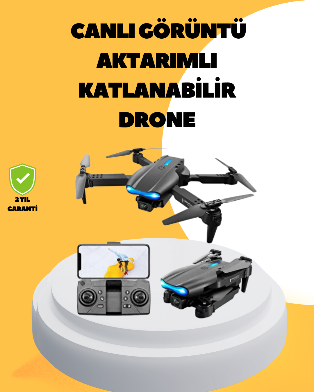 siyah-android-tasinabilir-sinema-projeksiyon Wifi FPV Canlı Görüntü Aktarımlı Katlanabilir Drone - Vipsepet - Görsel 1