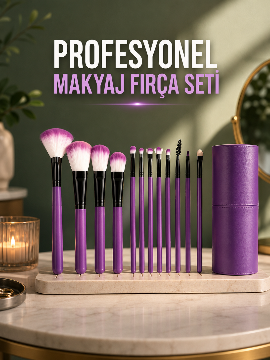 ssd 12 PARÇA PROFESYONEL MAKYAJ FIRÇA SETİ - Vipsepet - Görsel 1