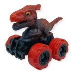 Sürtmeli Dinazor Arabalar 12 cm - H-20 - Kırmızı Parasaurolophus (Vipsepet)