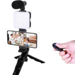 Telefon Tutucu Led Işıklı Kumandalı Mikrofon Telefon Vlog Video Kayıt - vipsepet