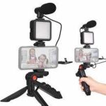Telefon Tutucu Mini Mikrofonlu Tripod Vlog Çekim Video - vipsepet