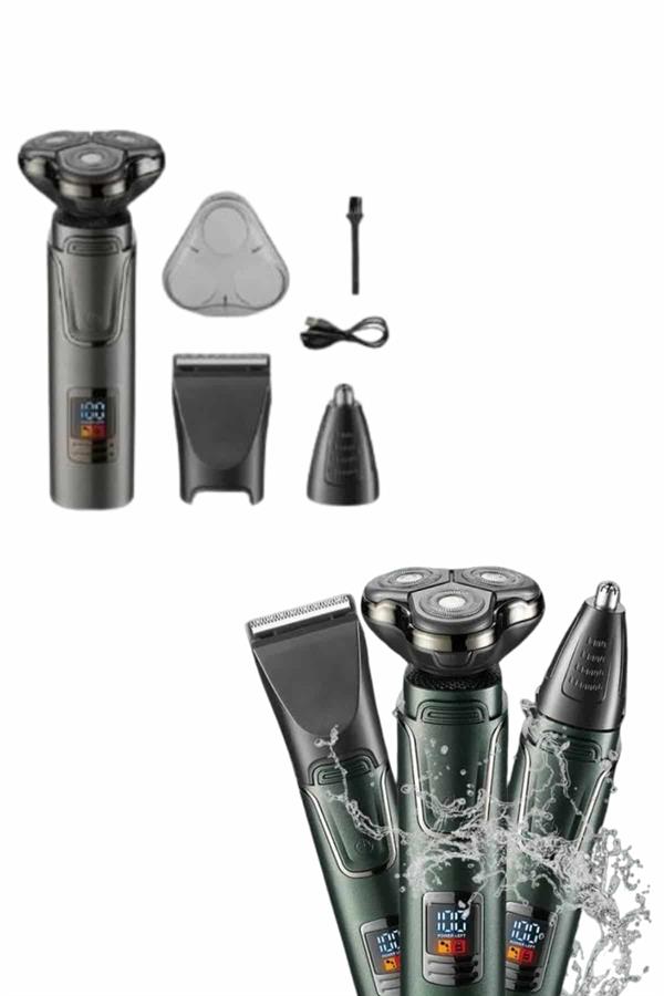 Compressed by jpeg-recompress Tıraş Makinesi Profesyonel 3in1 Dijital Göstergeli 3 Başlıklı Erkek Bakım - vipsepet - Görsel 1