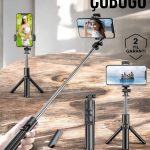 Kumandalı Tripod Telefon Tutucu Selfie Çubuğu 360 Derece Dönebilen - Vipsepet