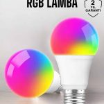 Renk Değiştirebilen RGB Işıklı Led Ampul A+Enerji 15 Watt Led Işık - Vipsepet