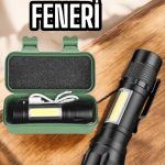 Şarjlı Metal Zoomlu El Feneri Işıldak Led Işık Taşınabilir El Lambası - Vipsepet